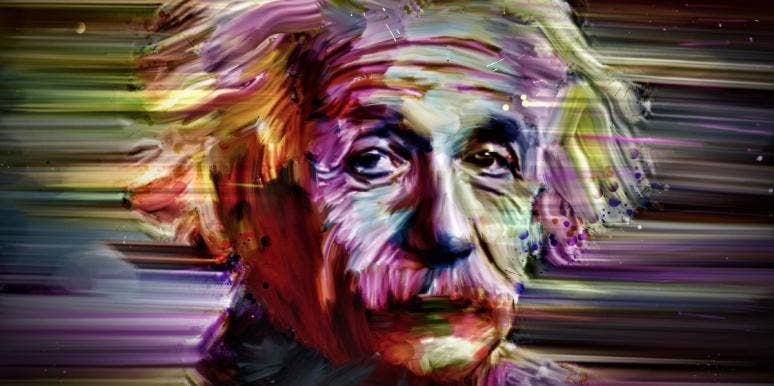 colorful photo of Albert Einstein