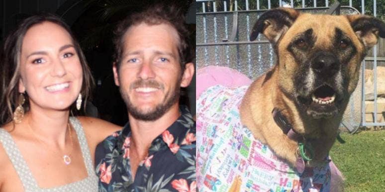 Matthew Field, Katherine Leadbetter, and their dog, Frankie Matthew Field, Katherine Leadbetter, and their dog, Frankie