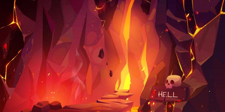 Man Claims He 'Went To Hell' For 23 Minutes illustration of hell and fire