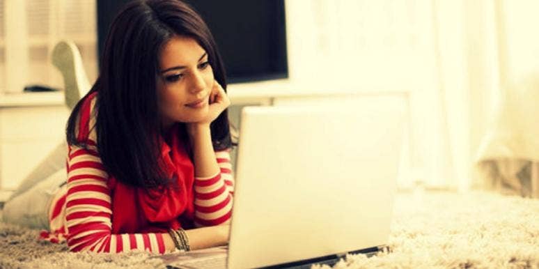 girl on computer girl on computer