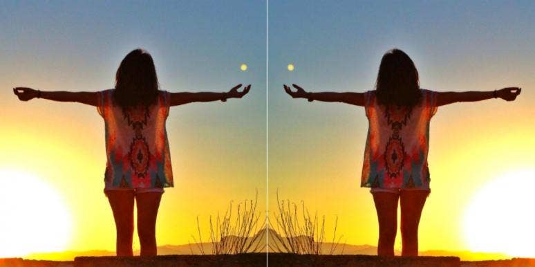 akashic records woman worshipping the sun