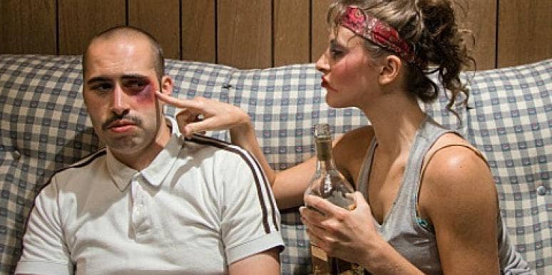 alcoholic woman picking on man alcoholic woman picking on man
