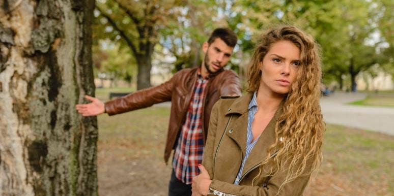 Girl getting angry at boyfriend Girl getting angry at boyfriend