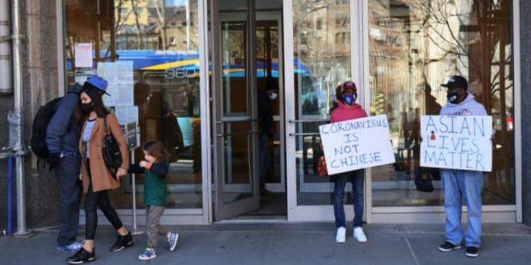 New York Man Charged With Hate Crime Against Asian-American Woman Anti-Asian Hate Protestors In NYC