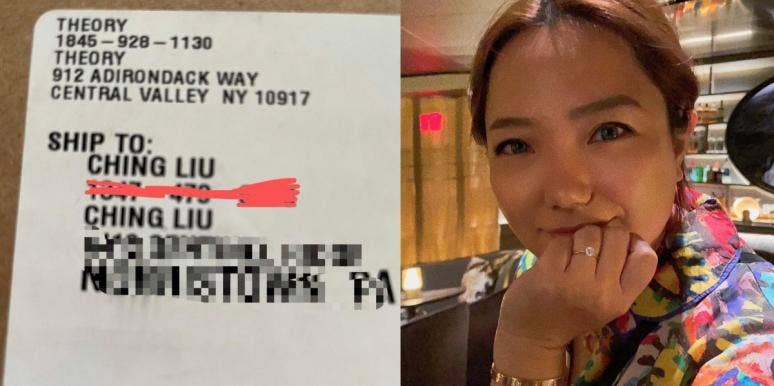 Theory Apologizes After Asian Woman Shares Image Of Package With Racist Address Theory Receipt