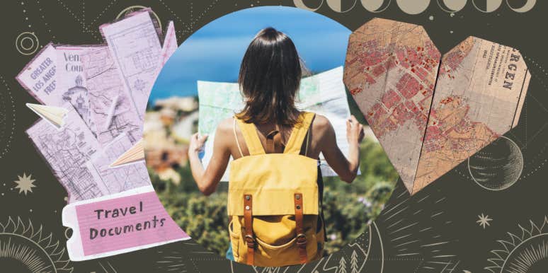 7 Birth Chart Placements Indicating You'll Find Love While Traveling woman holding a map and travel documents