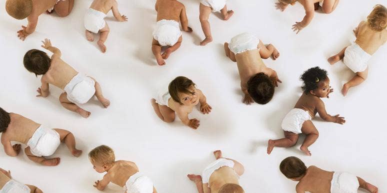 Weird News: Man Fathered 82 Children In 9 Years a lot of babies on a white background