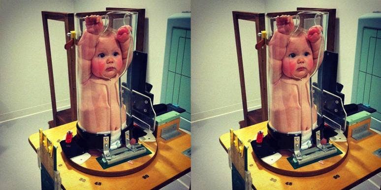 Find Out Why This Chubby-Cheeked Baby Is Trapped In A Tube
