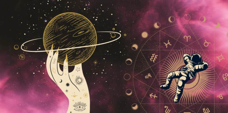 What Are Benefic And Malefic Planets In Astrology? astronaut in space and hand holding saturn