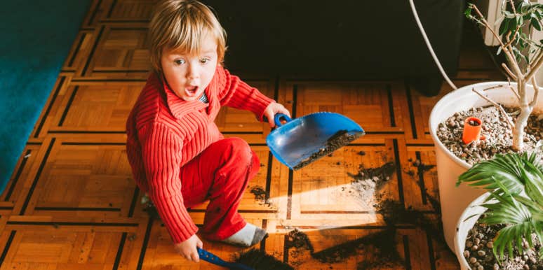 toddler cleaning