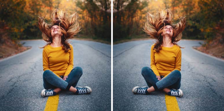 woman who is happy