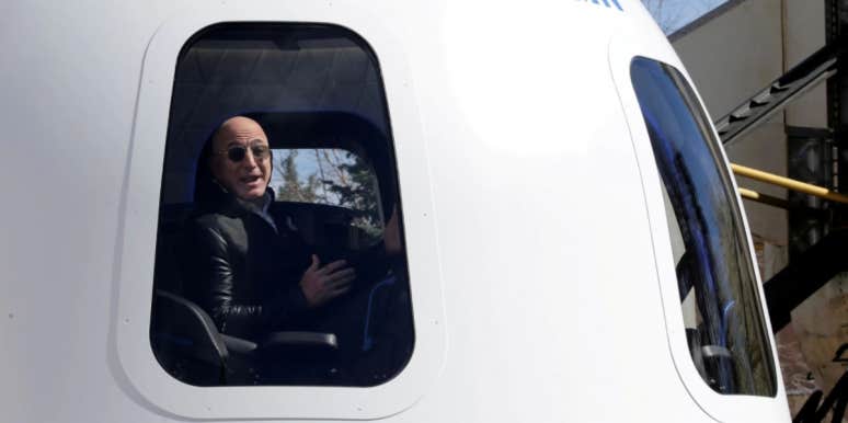 In The Billionaire Race To Space, Jeff Bezos Is Now In First Jeff Bezos in the cockpit