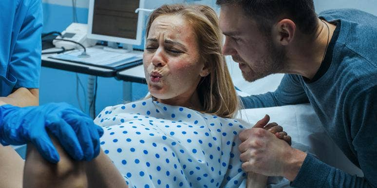 What It's Really Like Pooping During Birth woman giving birth