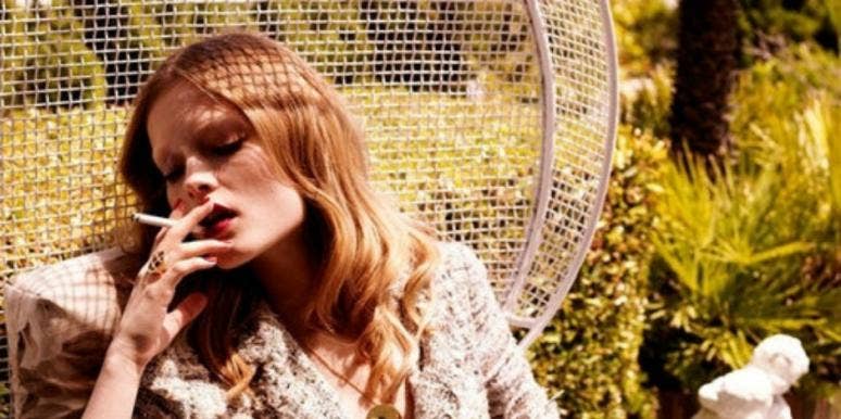woman smoking cigarette smoking cigarette woman