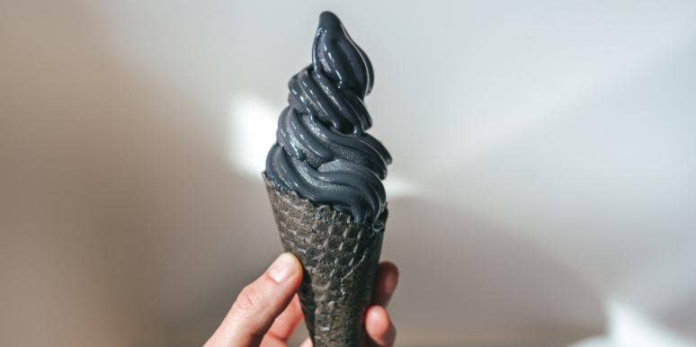 Black Ice Cream Has Arrived And It's Pretty Wild-Looking black ice cream cone