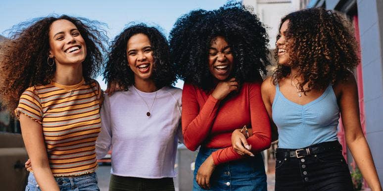 group of black women with natural hair group of black women with natural hair