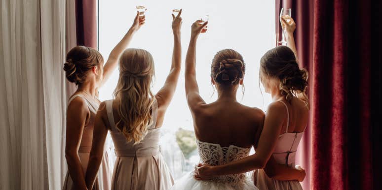 Bride Calls Security On Bridesmaid For Wearing Wrong Dress A bride and bridesmaids
