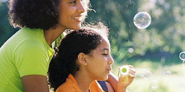 Are you a single mom? single mom and daughter with bubbles