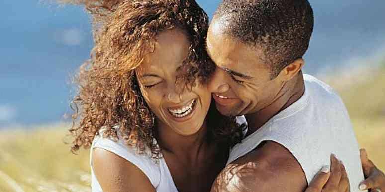 happy couple budgeting