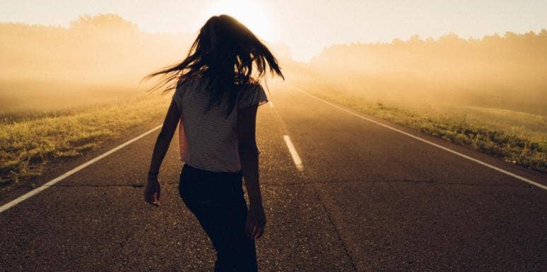 Don't Settle For A Relationship If You Can't Be Yourself Around Your Partner woman running on road