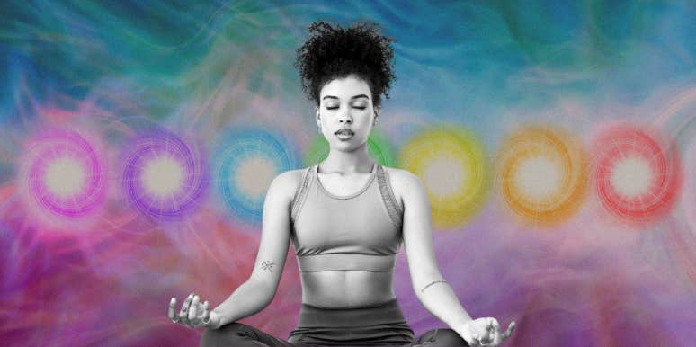 What Is Chakra Meditation And How To Do It Effectively woman doing chakra meditation