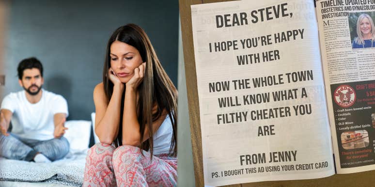 Woman Buys Newspaper Ad To Expose cheating Husband Couple arguing, newspaper ad
