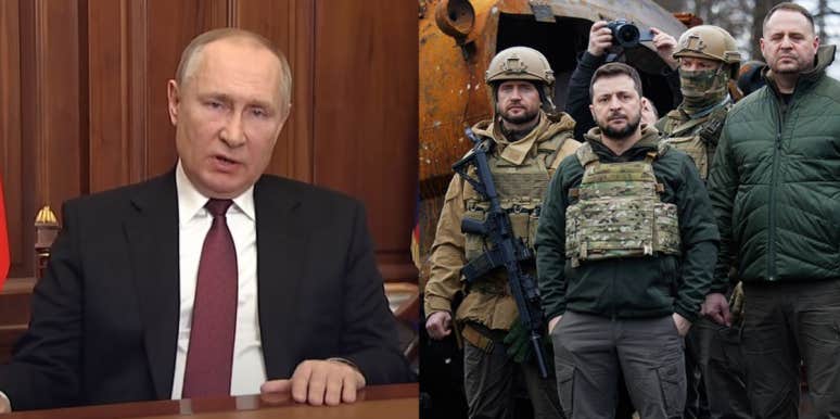 Russian Forces Using Ukrainian Children As 'Human Shields,' Witnesses Claim Vladimir Putin and Volodymyr Zelensky