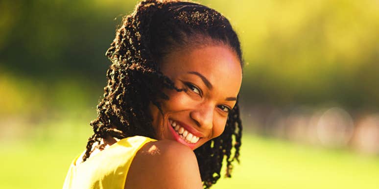 Choose happiness Happy African-American woman smiling
