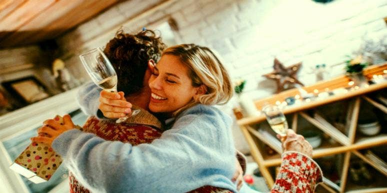 Best Holiday Cards Online 2020: Christmas, Hanukkah & New Year happy couple celebrating holidays
