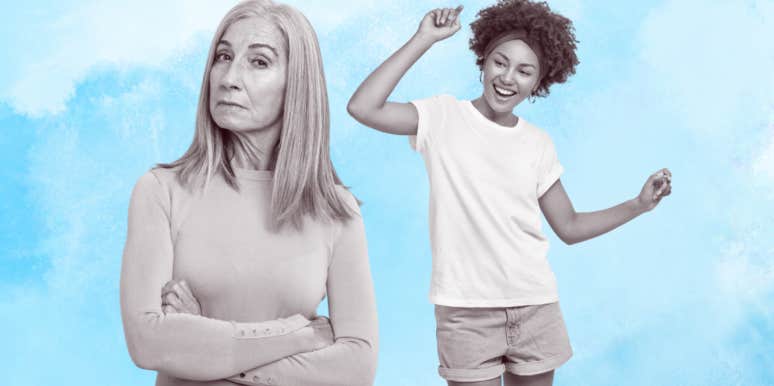 church, woman, shorts, insults