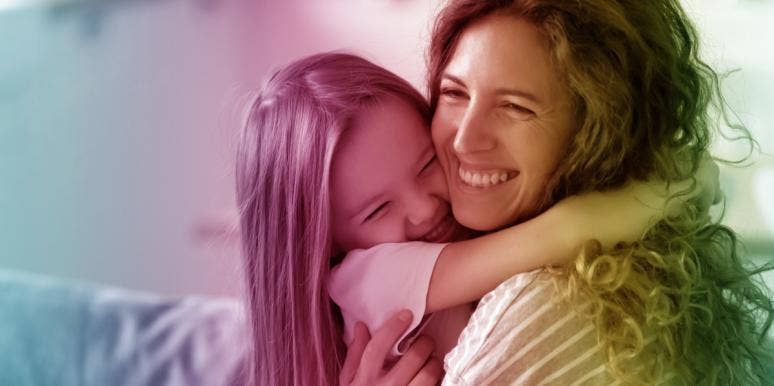The Color Mom-ster: A Story About A Divorced Mom's Dysregulated Emotions mom hugging daughter
