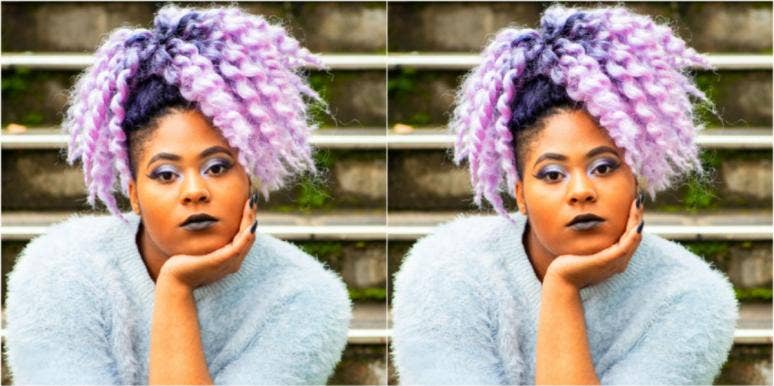 30 Good Comebacks For When Someone Calls You Fat plus size woman with purple hair