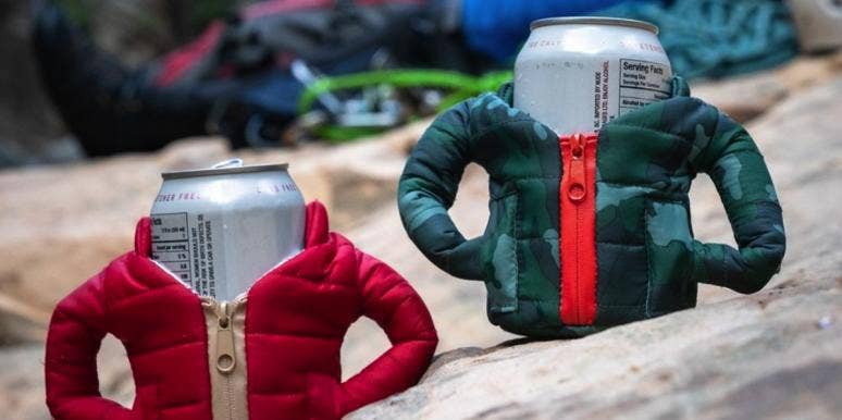 Coozies Upgraded: You Can Now Dress Your Beer In A Puffy Jacket For Winter beer coozies