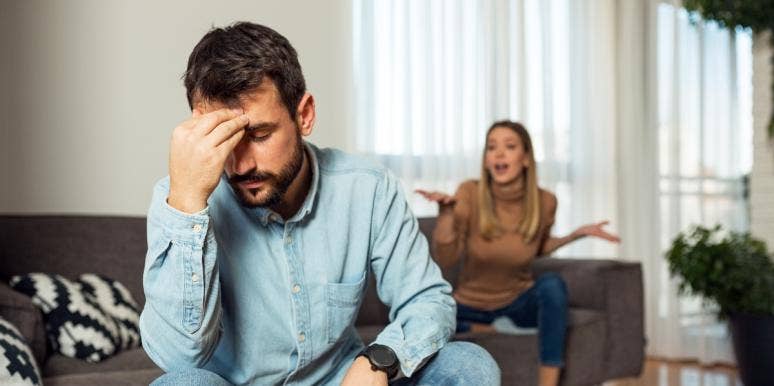 Man Questions If He Was Right To Delete Instagram Account His Wife Had Set Up For Their Newborn Son young couple arguing in house