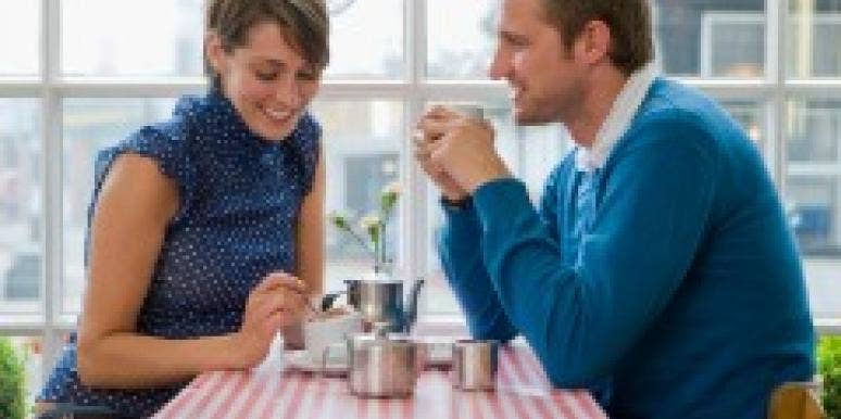 couple at table at restaurant
