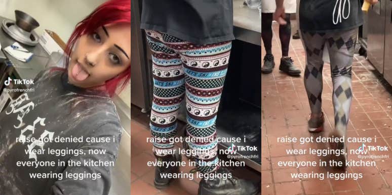 Coworkers Show Solidarity For Fellow Employee By Wearing Leggings After She Was Denied A Raise Raise denied for wearing leggings TikTok