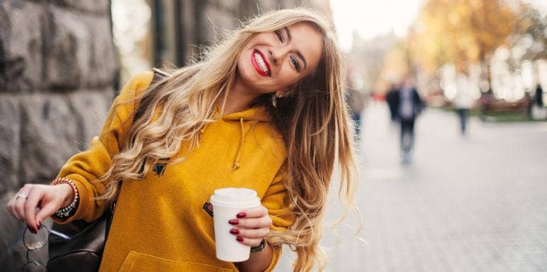 create your own luck happy and smiling woman
