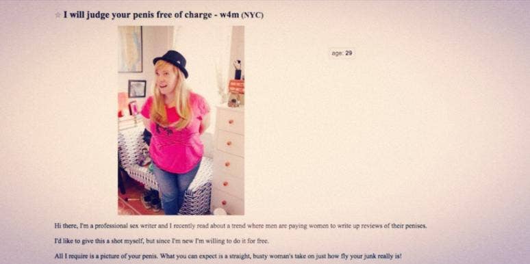 I Put An Ad On Craigslist Offering To Judge Penises For Free — Here Are My D*ck Pic Reviews I Put An Ad On Craigslist Offering To Judge Penises For Free — Here Are My D*ck Pic Reviews