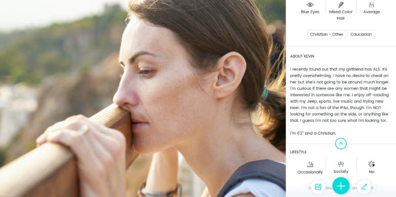 Women Share Stories Of Their Husbands Abandoning Them During Serious Illnesses Woman looking sad, dating app profile