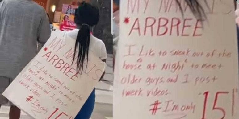 Viral TikTok Shows Dad Punishing Daughter For Twerk Videos By Wearing Sign Dad Publicly Shames 15-Year-Old-Daughter For Twerking Video