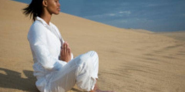 The Perks Of Sexual Dry Spells woman sitting in the desert