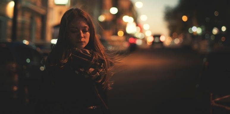 developing self-awareness woman outdoors in the dark