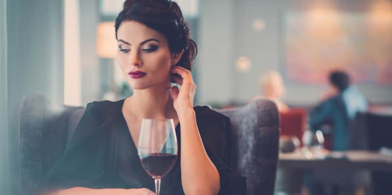 woman at restaurant alone