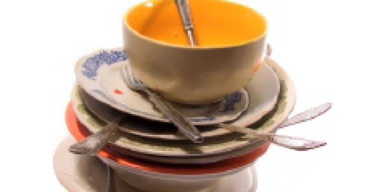 7 Ways To Push Her Buttons stack of dishes