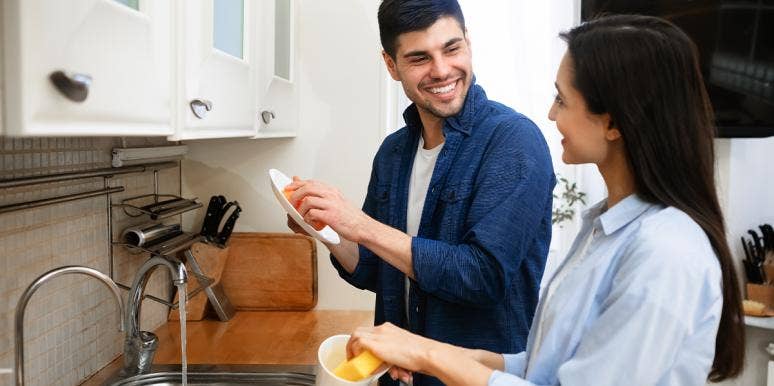 What Happened When My Husband And I Tried "Choreplay" For A Week man and woman arguing over chores