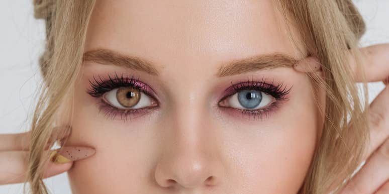 Can Your Eyes Change Color? woman with one brown eye and one blue eye
