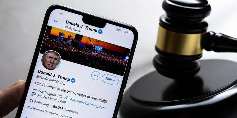Phone with Trump's Twitter account on it Phone with Trump's Twitter account on it
