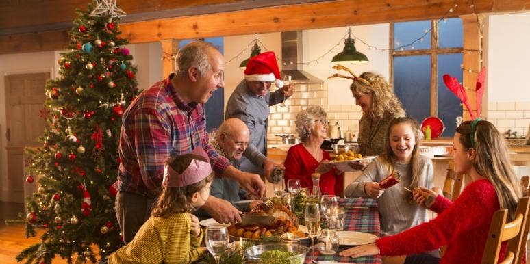 holiday dinners family having Christmas dinner
