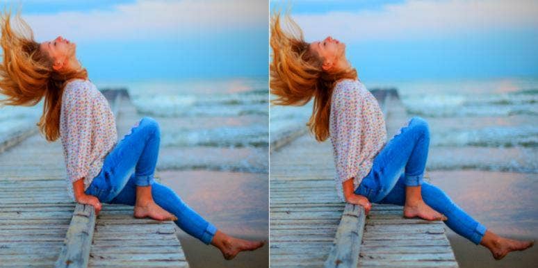 Feeling Alone In A Relationship? Why & What To Do woman sitting on wooden pier throwing her head and hair back