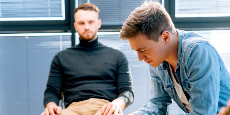 I'm A Gay Guy And I Fell in Love With My Male Psychotherapist man talking to therapist